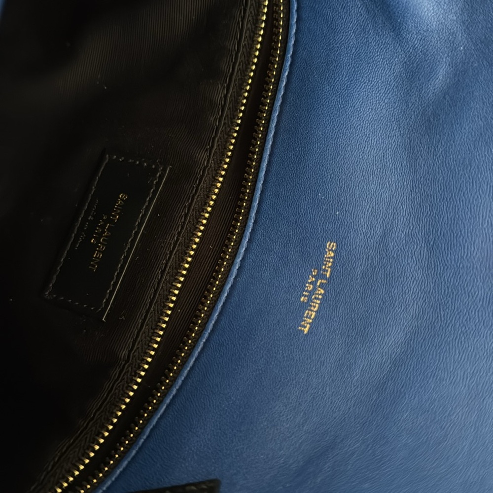 ❌SOLD❌Saint Laurent Blue Quilted LouLou Puffer Leather Shoulder Bag - Picture 14 of 17